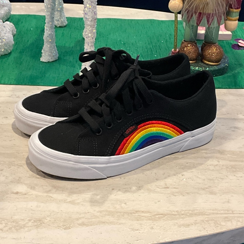 Vans Black Sneakers with Rainbow Design - Picture 4 of 4